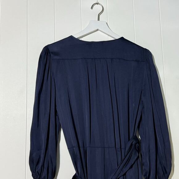 Soaked Studio NWT · XL · Eline Wrap Dress · Viscose Blend · Navy · Puff Sleeve - Picture 8 of 12